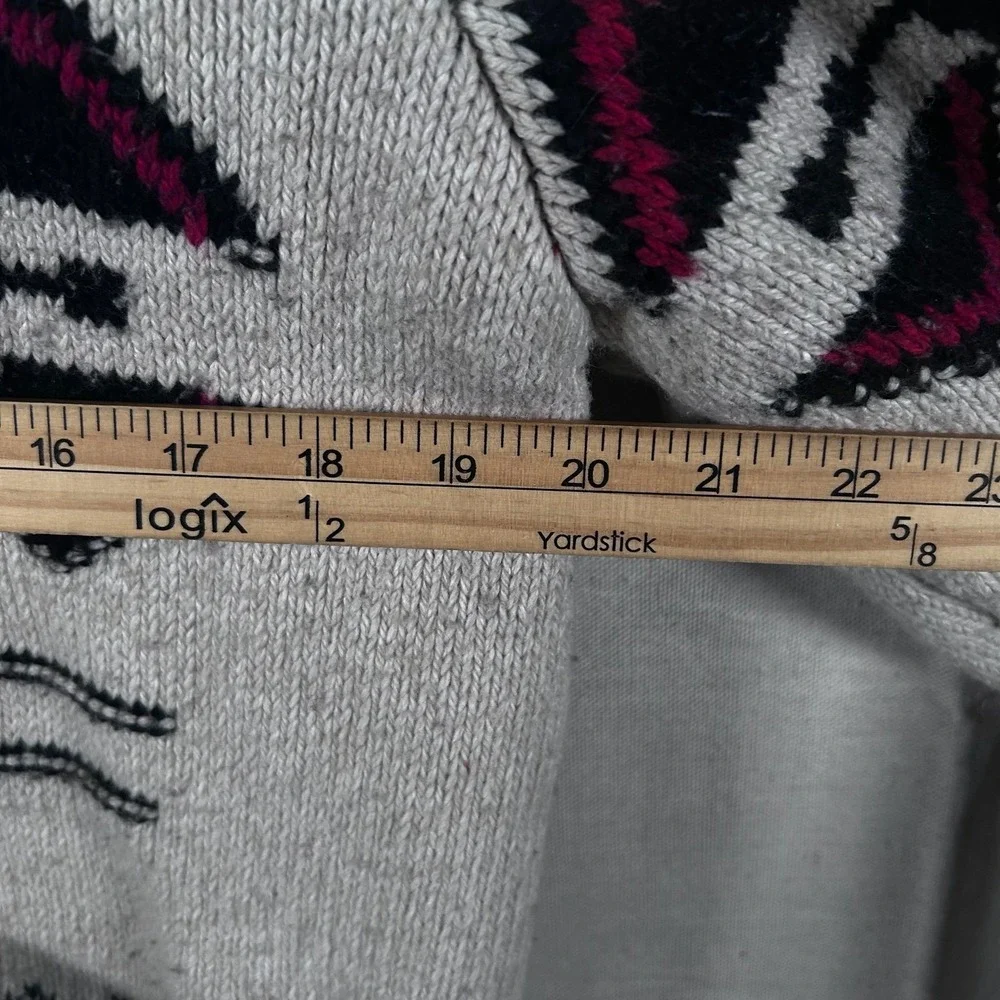 American Eagle Mens‎ Large Full Zip Hooded Sweater Aztec Southwestern Gray 362